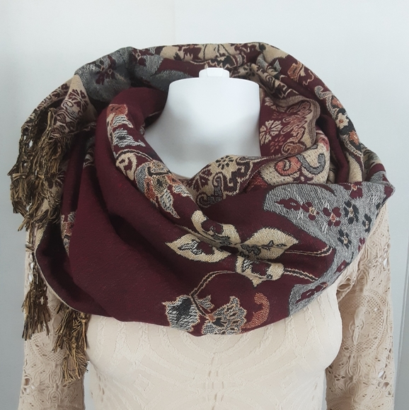 NWOT NEPAL GENUINE 100% PASHMINA (CASHMERE) REVERISBLE WRAP - Picture 5 of 10